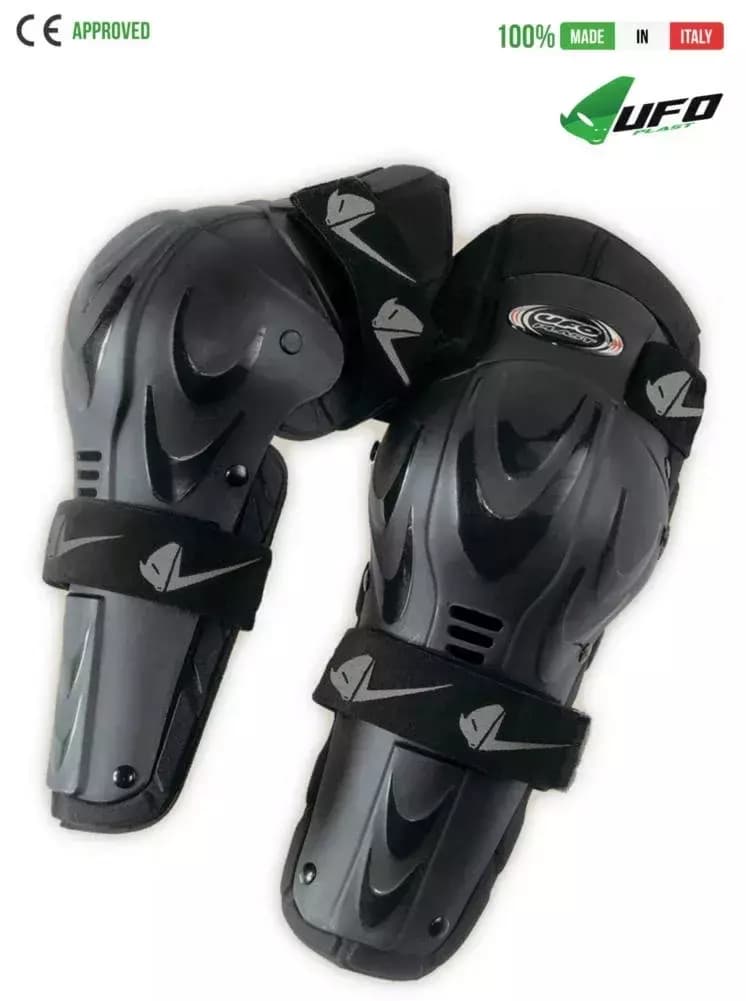 UFO PLAST Made in Italy – Professional Knee Shin Guards for Kids, Knee Protection Pads, One Size fits all