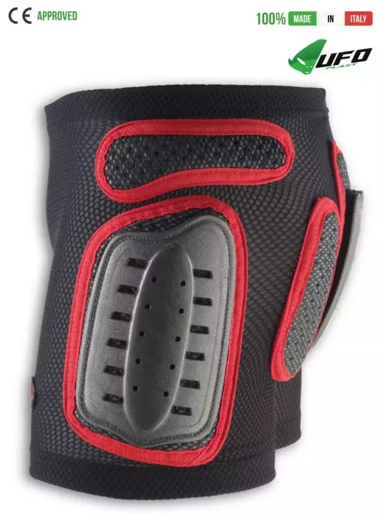 UFO PLAST Made in Italy – Soft Padded Plastic Shorts For Kids, Hip and Side Protection, Black with Red 49