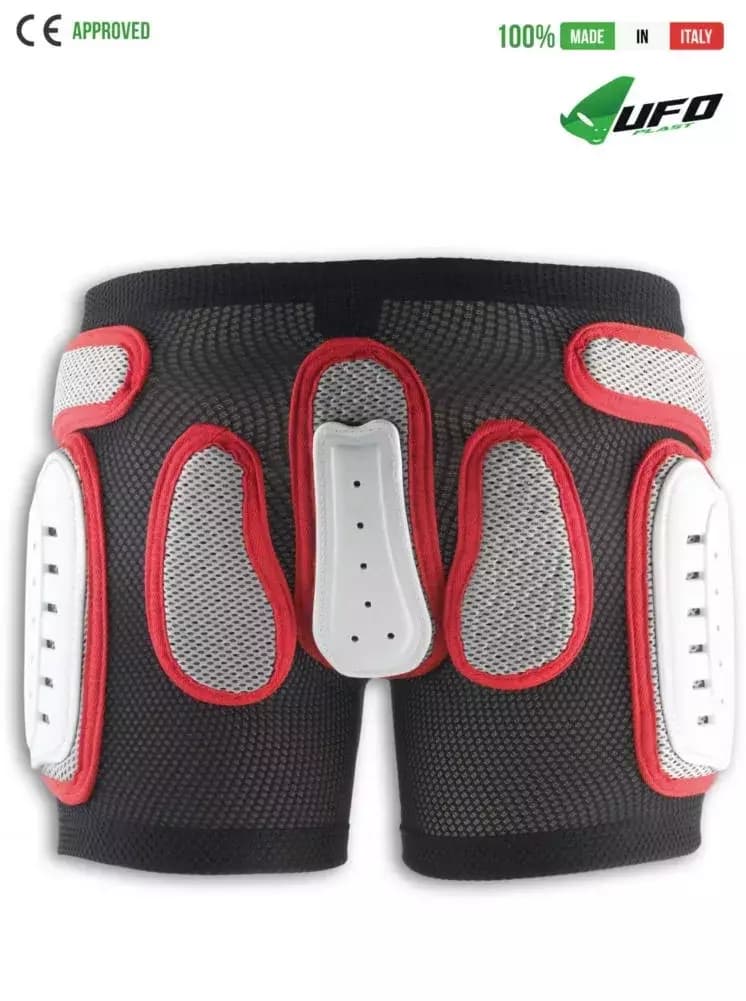 UFO PLAST Made in Italy – Padded Plastic Shorts For Kids, Hip and Side Protection, White with Red 50 UFO PLAST Made in Italy – Padded Plastic Shorts For Kids, Hip and Side Protection, White with Red 50