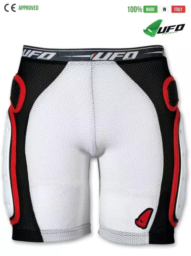 UFO PLAST Made in Italy – Padded Bike Shorts with Padding and Plastic Side Protection, Ergonomic Perforated Padds, Red 121