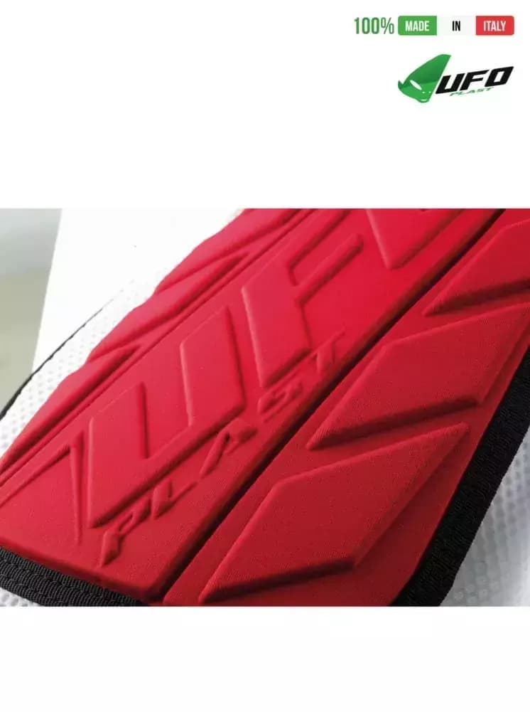 UFO PLAST Made in Italy – Atom Soft Padded Shorts, Side Hip Protector Pads, White and Red 125