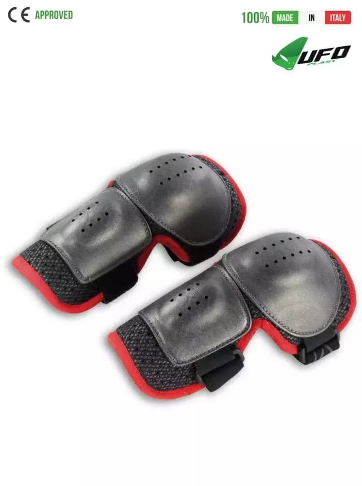 UFO PLAST Made in Italy – Multisport Elbow Guards, Elbow Protection Pads, White or Black with Red 4
