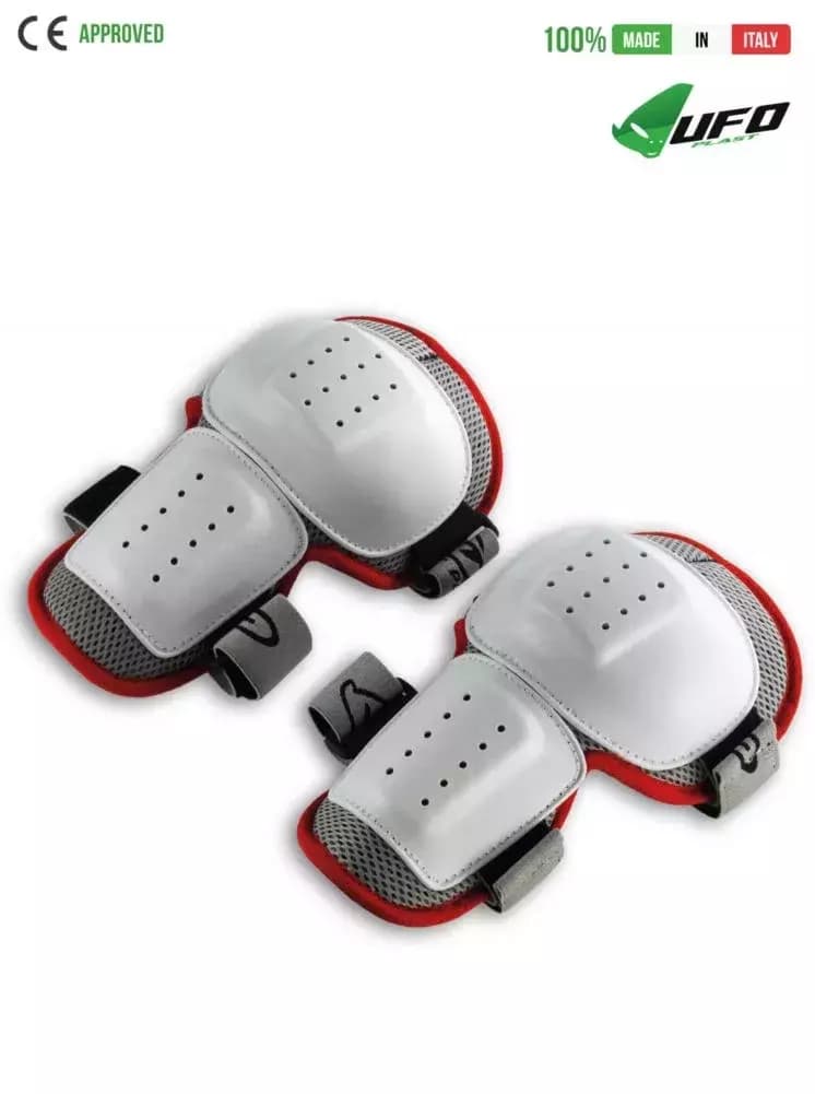 UFO PLAST Made in Italy – Multisport Knee Guards, High Resistance Plastic Knee Pads Protector, White
