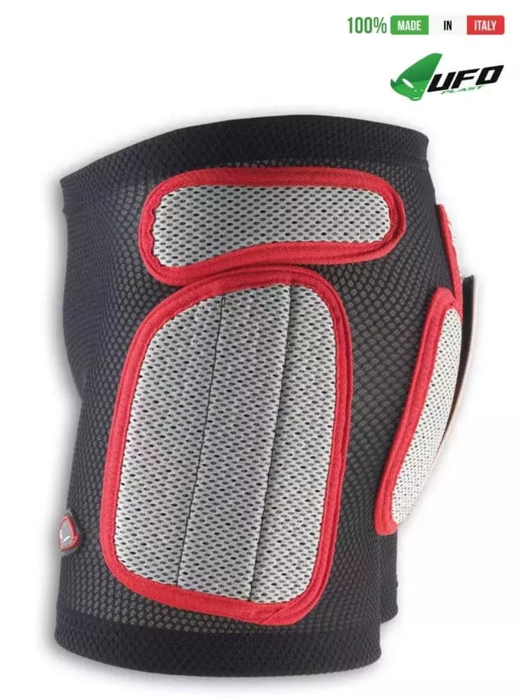 UFO PLAST Made in Italy – Soft Padded Shorts For Kids, Removable Hip and Side Protection, Black with Red 66