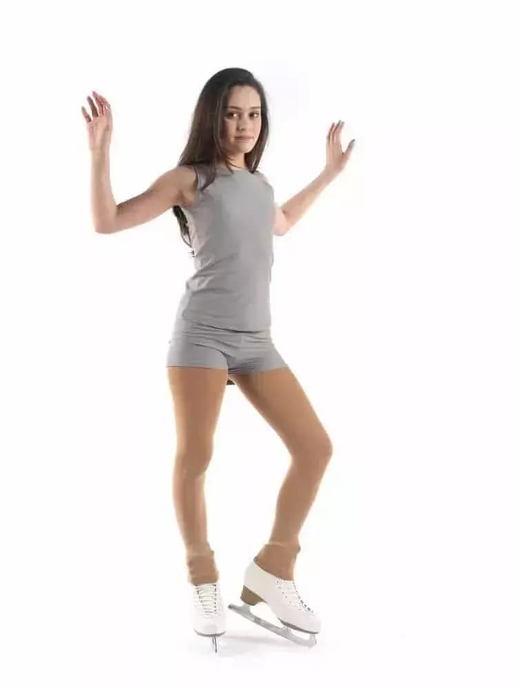 SAGESTER Ice Skating Tights, Footless, #3093, Made in Italy, Skin Color