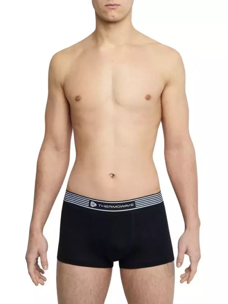 THERMOWAVE – MERINO LIFE / Mens Merino Wool Boxer Briefs / Black / Hipsters
