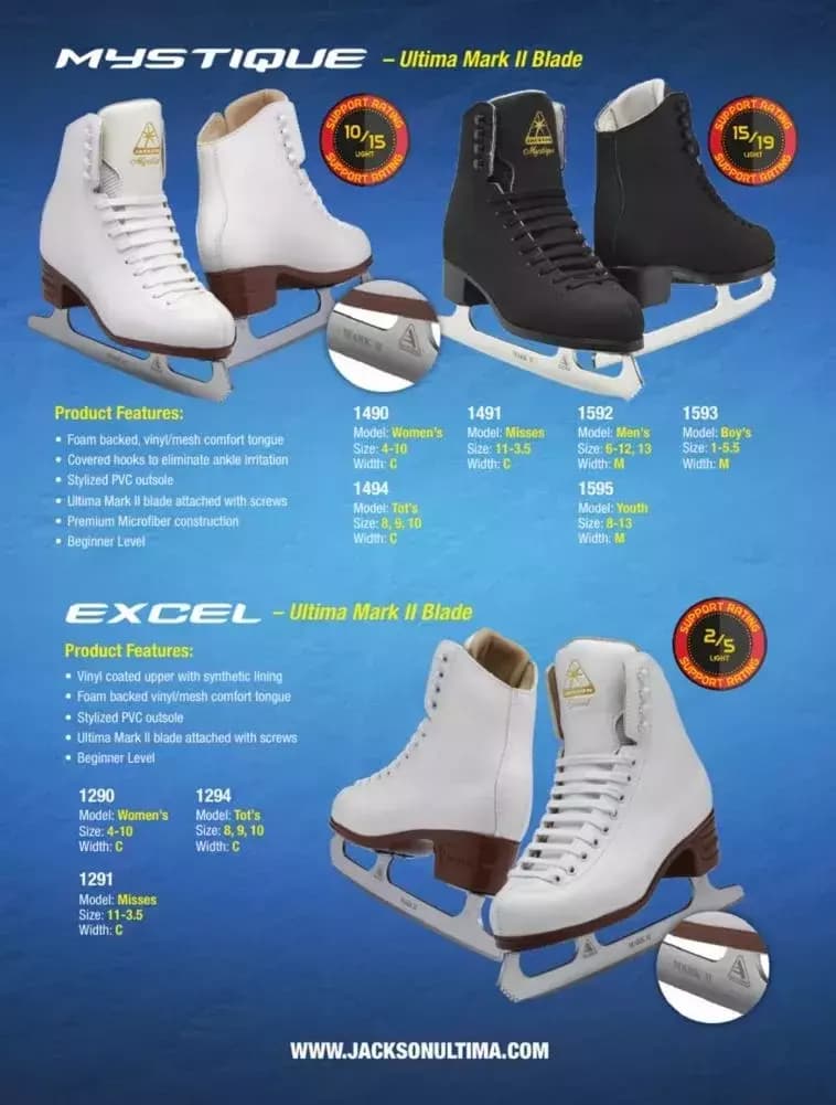 SKATE GURU Jackson Ultima Figure Ice Skates EXCEL JS1290 Bundle with Bag and Guardog Skate Guards 3