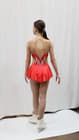 Figure Skating Dress Style A24 Red Italian Fabric, Handmade 168