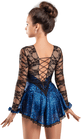 Figure Skating Dress Style A15 Blue Italian Fabric, Handmade 217