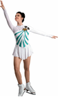 Figure Skating Dress Style A18 White Green Italian Fabric, Handmade 101 Figure Skating Dress Style A18 White Green Italian Fabric, Handmade 101