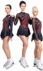 Figure Skating Dress Style A18 Black Red Italian Fabric, Handmade 270