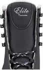 Jackson Ultima Softec Elite ST7202 Men’s Ice Skates 18 Close-up of the Elite by Jackson tongue logo on the Softec Elite ST7202 with black-and-white speckled laces
