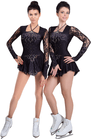 Figure Skating Dress Style A16 Black Italian Fabric, Handmade 305 Figure Skating Dress Style A16 Black Italian Fabric, Handmade 305