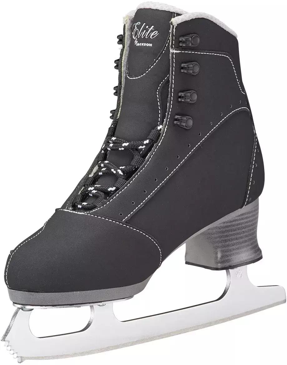 Three-quarter inside view of the black Softec Elite ST7200 showing the reinforced toe wrap and lace holes