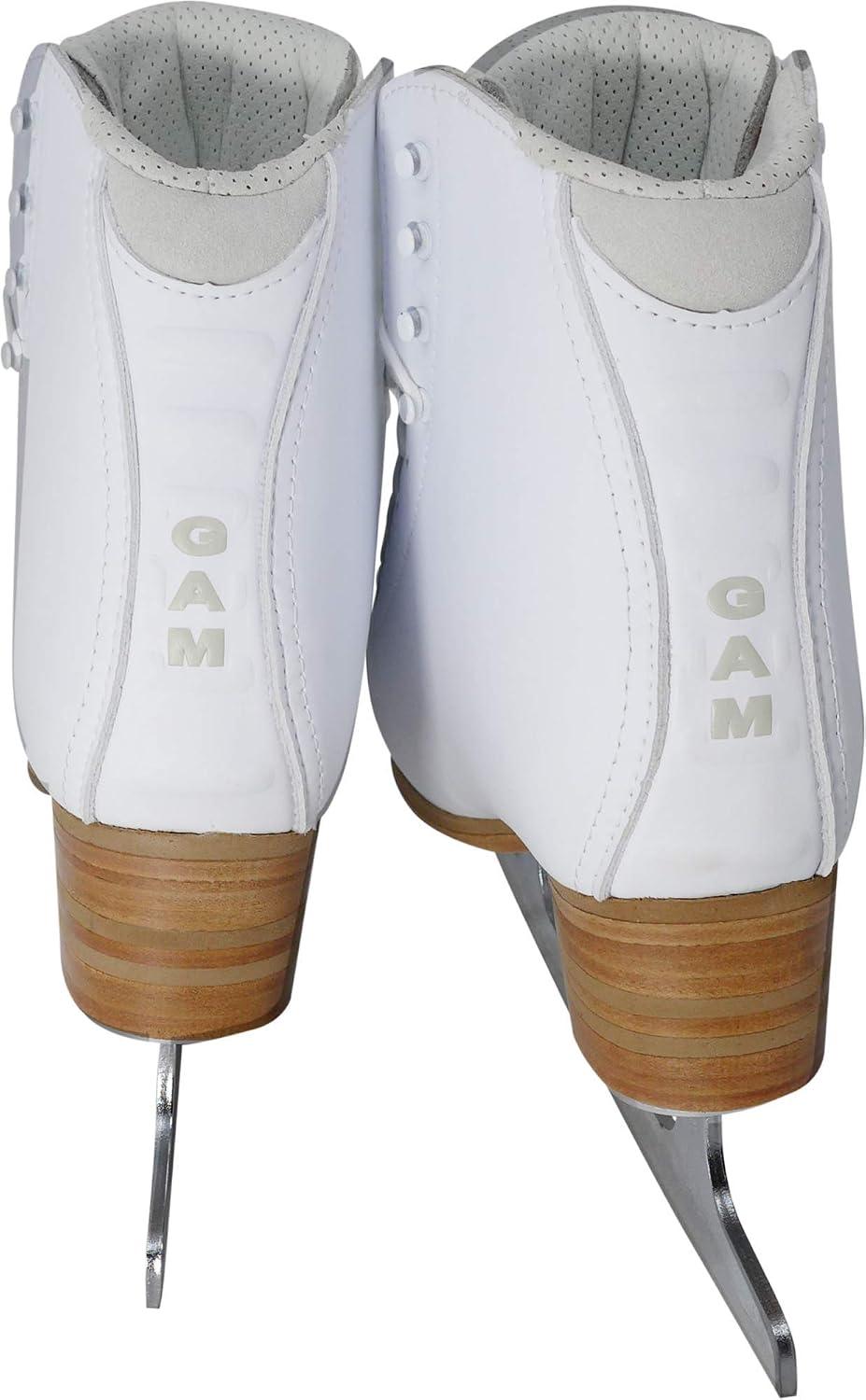 Back view of GAM Silver Label G0780 skates with GAM heel lettering and perforated collar lining