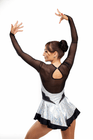 Figure Skating Dress Style A14 Silver/Hologram Italian Fabric, Handmade 266