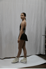 Figure Skating Dress Style A24 Black Italian Fabric, Handmade 203