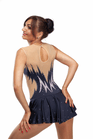 Figure Skating Dress Style A24 Black Italian Fabric, Handmade 200