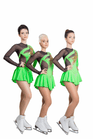 Figure Skating Dress Style A17 Black Green Italian Fabric, Handmade 300