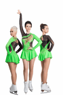 Figure Skating Dress Style A17 Black Green Italian Fabric, Handmade 303