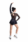 Figure Skating Dress Style A17 Black Black Italian Fabric, Handmade 301
