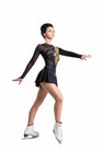 Figure Skating Dress Style A17 Black Black Italian Fabric, Handmade 302
