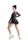 Figure Skating Dress Style A17 Black Black Italian Fabric, Handmade 303
