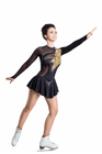 Figure Skating Dress Style A17 Black Black Italian Fabric, Handmade 305