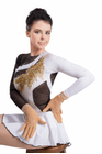 Figure Skating Dress Style A17 Black White Italian Fabric, Handmade 301