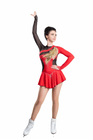 Figure Skating Dress Style A17 Black Red Italian Fabric, Handmade 234