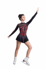 Figure Skating Dress Style A18 Black Red Italian Fabric, Handmade 266