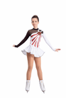Figure Skating Dress Style A18 White Red Italian Fabric, Handmade 303 Figure Skating Dress Style A18 White Red Italian Fabric, Handmade 303
