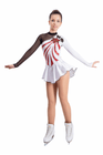 Figure Skating Dress Style A18 White Red Italian Fabric, Handmade 304 Figure Skating Dress Style A18 White Red Italian Fabric, Handmade 304