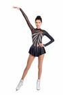 Figure Skating Dress Style A18 Black Gold Italian Fabric, Handmade 301