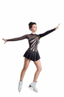 Figure Skating Dress Style A18 Black Gold Italian Fabric, Handmade 303