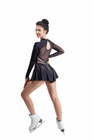 Figure Skating Dress Style A18 Black Gold Italian Fabric, Handmade 304