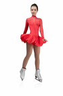 Figure Skating Dress Style A19 Red Italian Fabric, Handmade 135