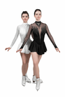 Figure Skating Dress Style A19 White Italian Fabric, Handmade 200