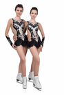 Figure Skating Dress Style A20 Black Italian Fabric, Handmade 204