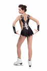 Figure Skating Dress Style A20 Black Italian Fabric, Handmade 205