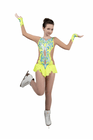 Figure Skating Dress Style A20 Yellow Italian Fabric, Handmade 200