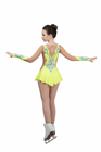 Figure Skating Dress Style A20 Yellow Italian Fabric, Handmade 201