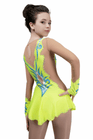 Figure Skating Dress Style A20 Yellow Italian Fabric, Handmade 203