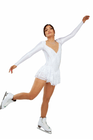 Figure Skating Dress Style A21 White Italian Fabric, Handmade 133