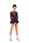 Figure Skating Dress Style A14 Black Bordo Italian Fabric, Handmade 236