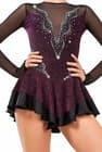 Figure Skating Dress Style A14 Black Bordo Italian Fabric, Handmade 237