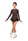 Figure Skating Dress Style A14 Lurex Gold Italian Fabric, Handmade 267