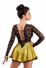 Figure Skating Dress Style A15 Gold Italian Fabric, Handmade 138