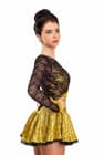 Figure Skating Dress Style A15 Gold Italian Fabric, Handmade 140