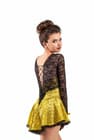 Figure Skating Dress Style A15 Gold Italian Fabric, Handmade 141